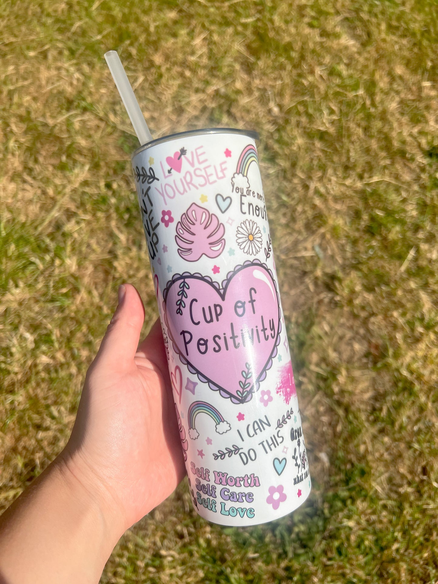 Cup of Positivity Stainless Steel 20oz Tumbler - Bear and Moo UK