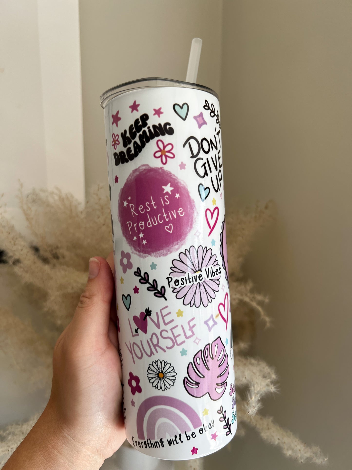 Cup of Positivity Stainless Steel 20oz Tumbler - Bear and Moo UK