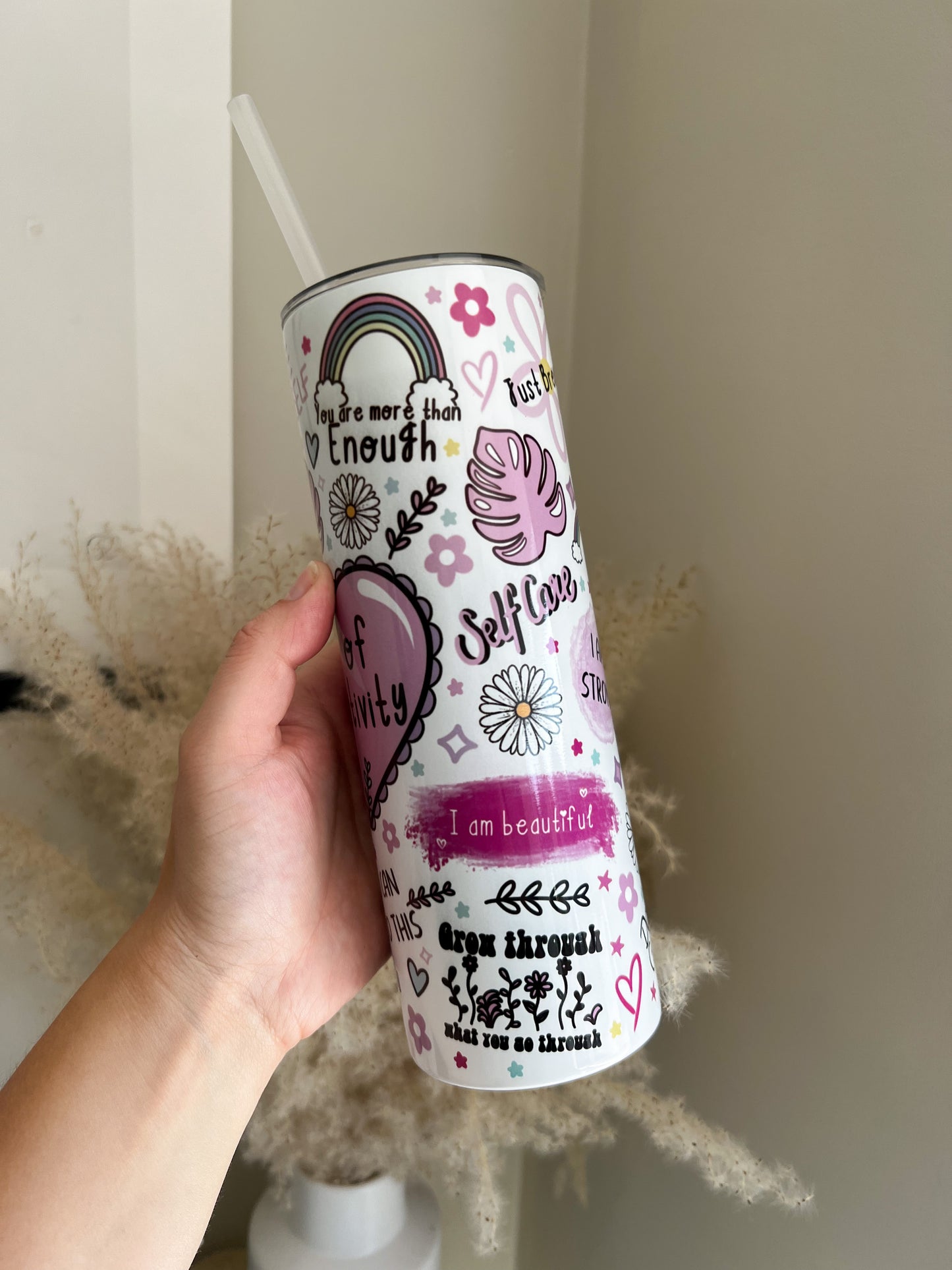 Cup of Positivity Stainless Steel 20oz Tumbler - Bear and Moo UK