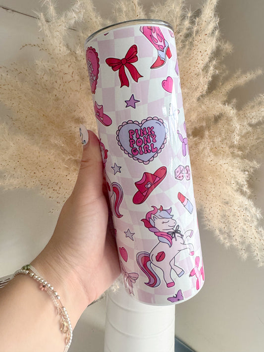 Pink Pony Club - Pink Pony Girl Chappell Roan Inspired 20oz Stainless Steel Tumbler