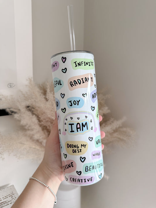 I am... Motivational Positive Affirmations 20oz Stainless Steel Tumbler