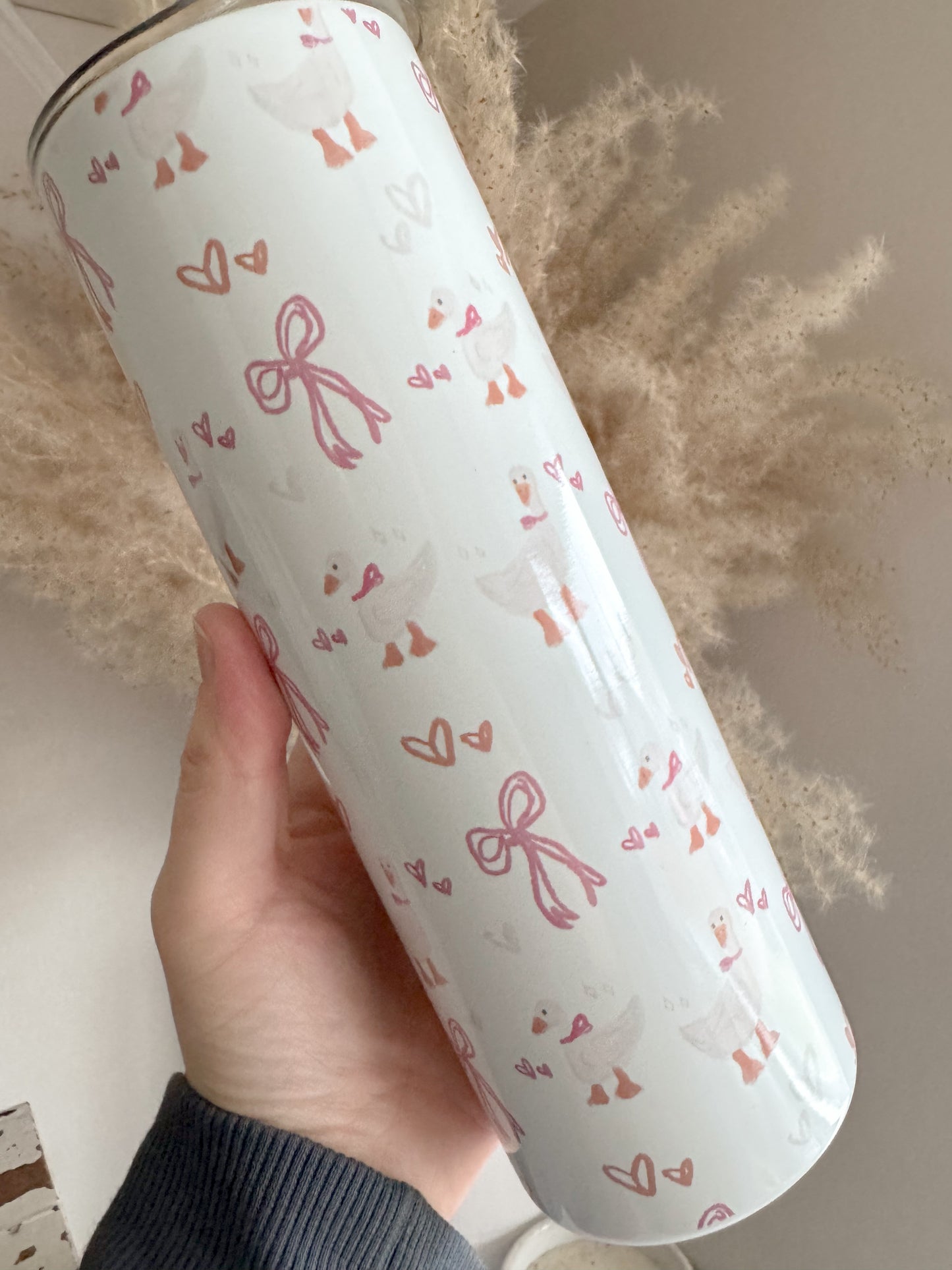 Cute Coquette Goose 20oz Stainless Steel Tumbler