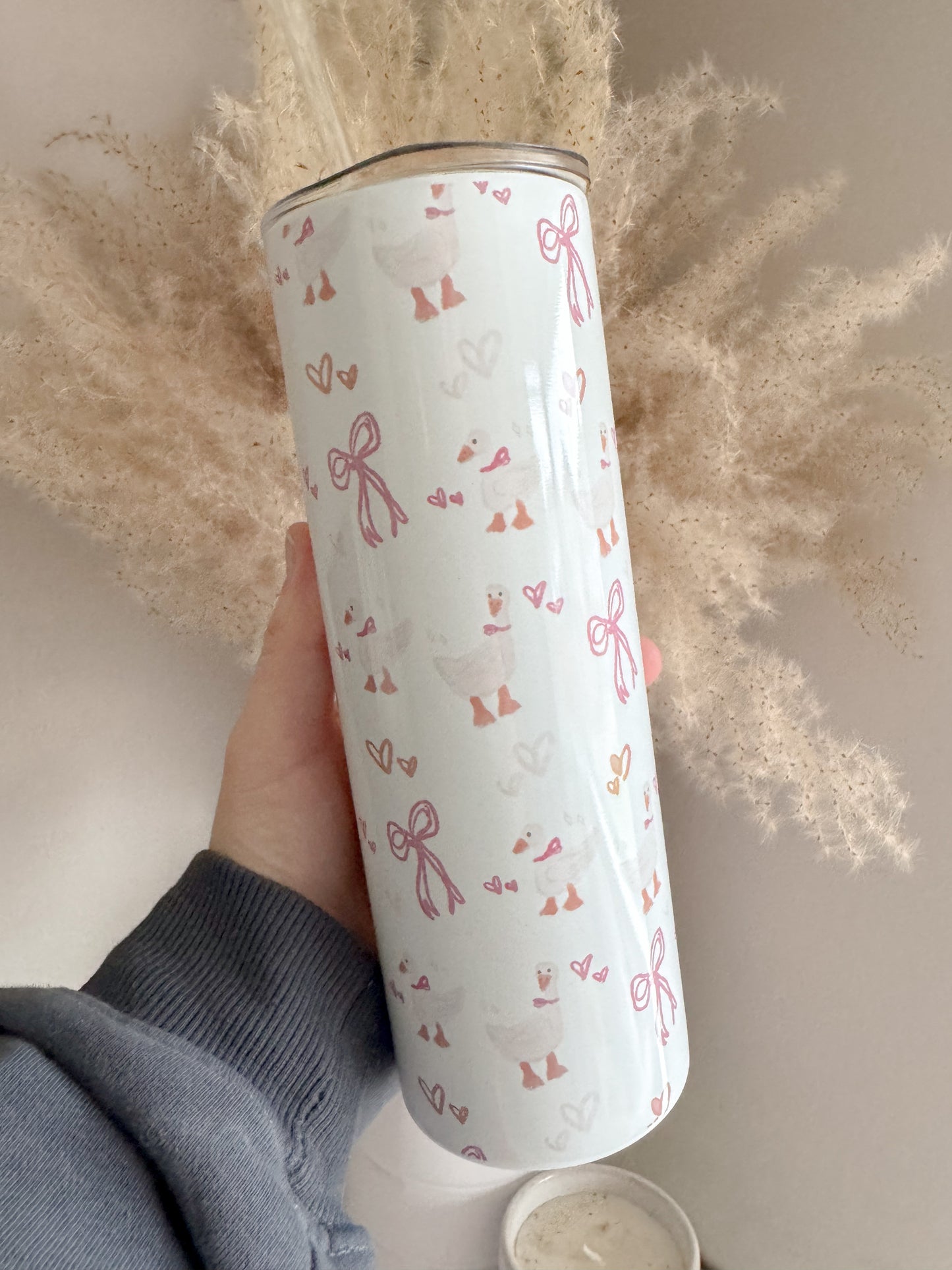 Cute Coquette Goose 20oz Stainless Steel Tumbler