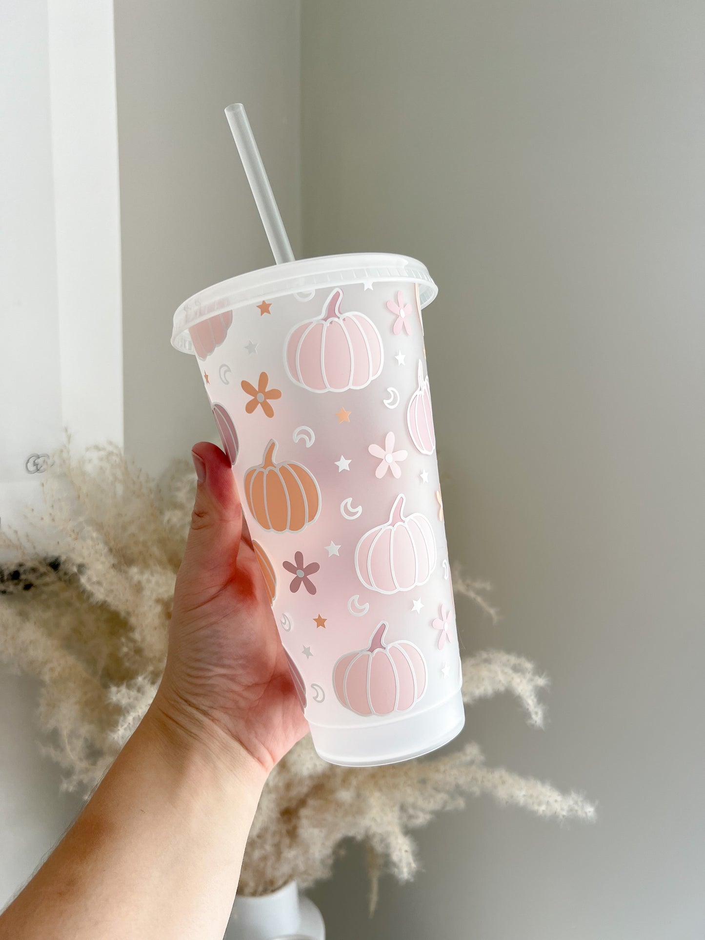 Pastel Autumnal Pumpkin 24oz Cold Cup - Halloween - Bear and Moo UK