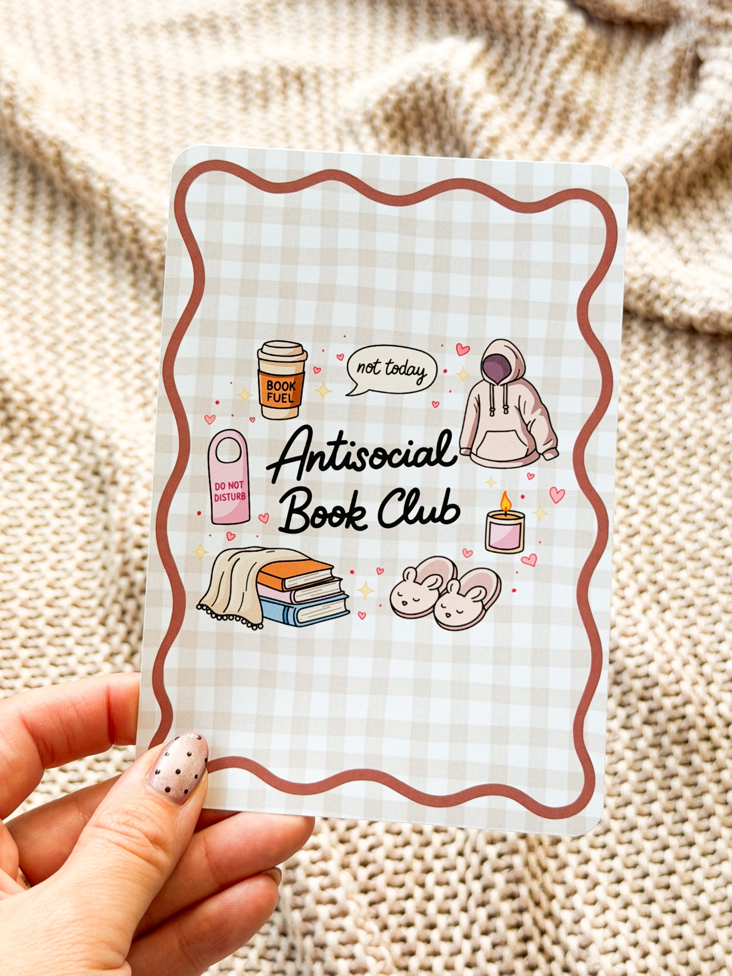 Cute Kindle E-Reader Inserts ✨ - Cosy Antisocial Book Club - Kindle Paperwhite & Colorsoft Accessories