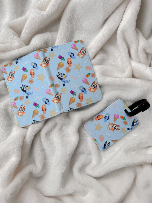 Bluey and Bingo Holiday Passport Cover and Luggage Tag Gift Set