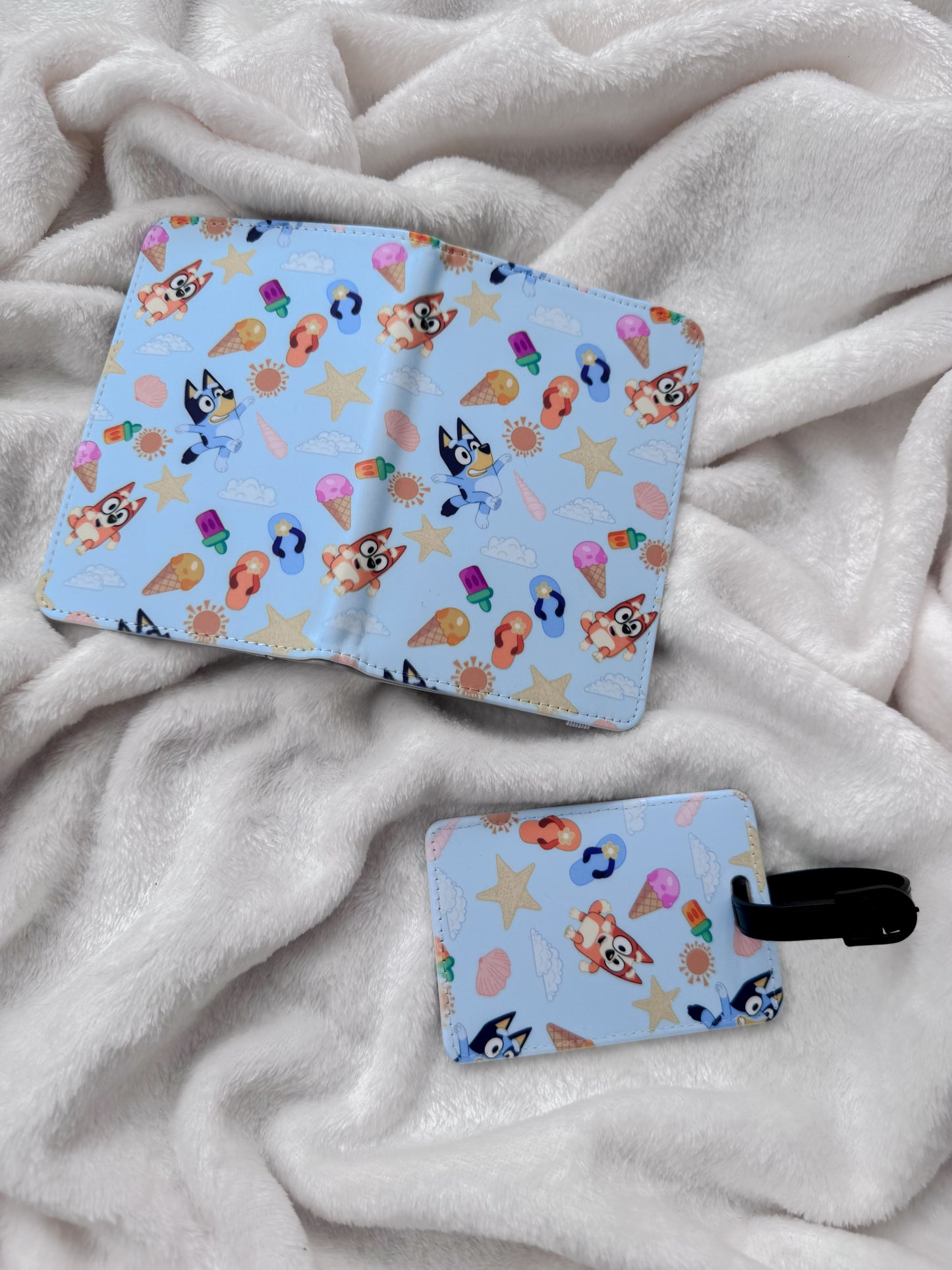 Bluey and Bingo Holiday Passport Cover and Luggage Tag Gift Set