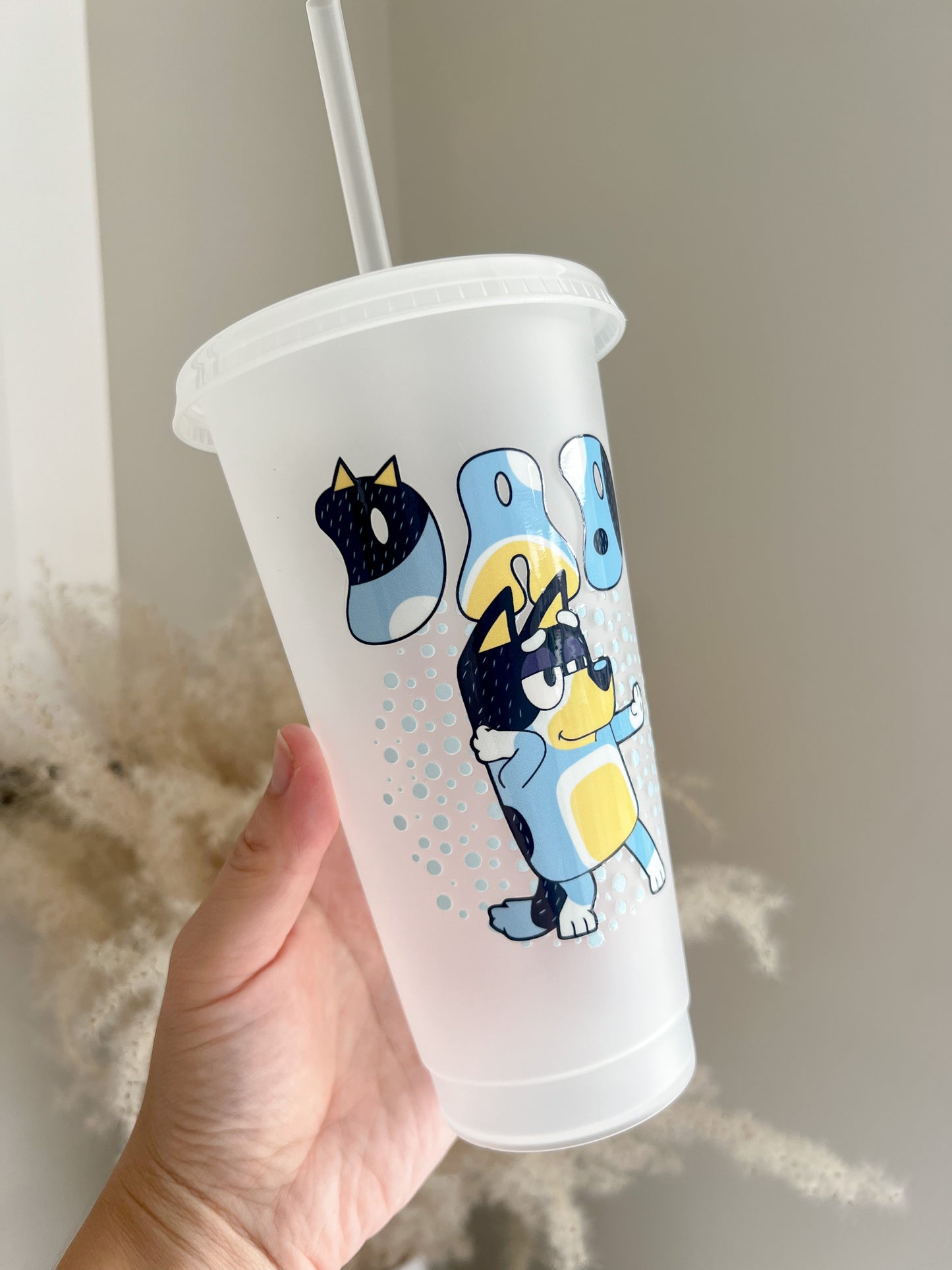 Bandit Bluey 24oz Cold Cup - Reusable Cup With Lid and Straw - Bear and Moo UK