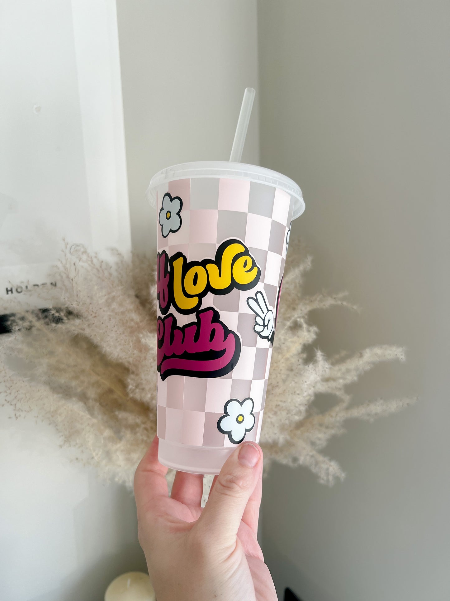 Self Love Club Y2K Cold Cup - 24oz Reusable Cold Cup - Bear and Moo UK