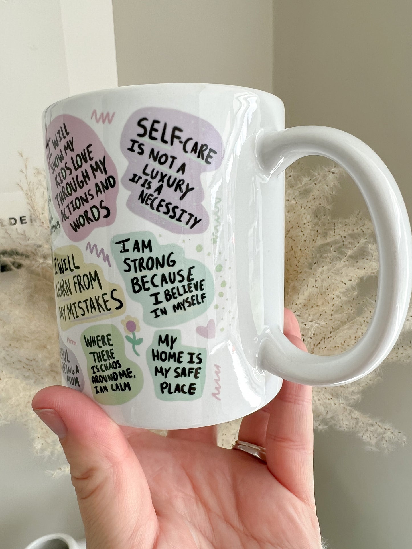 Mum Daily Affirmations Mug - 11oz Ceramic Mug - Bear and Moo UK
