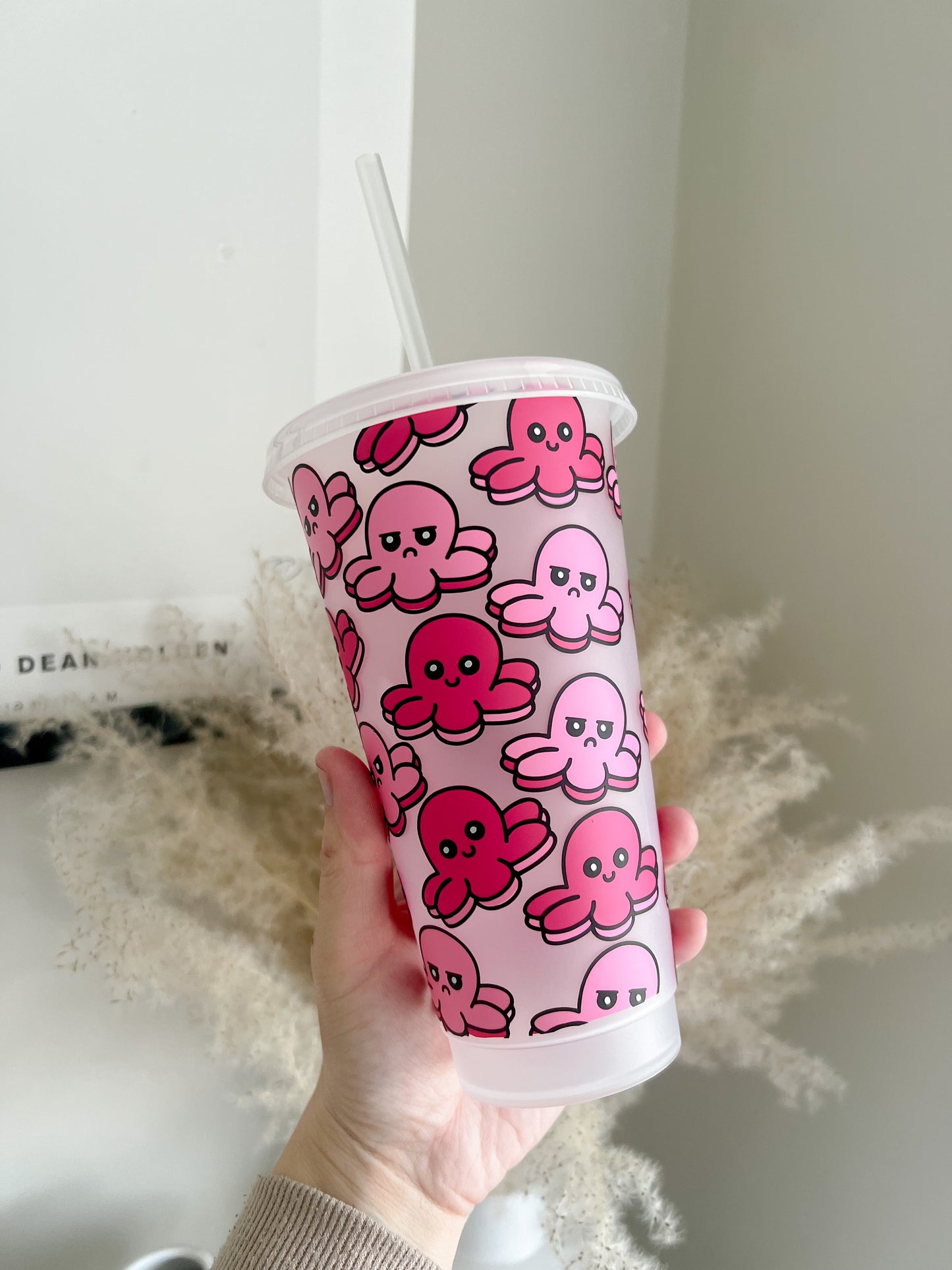 Mood Octopus Cold Cup - 24oz Cold Cup - Moody Octopus - Happy Octopus - Bear and Moo UK