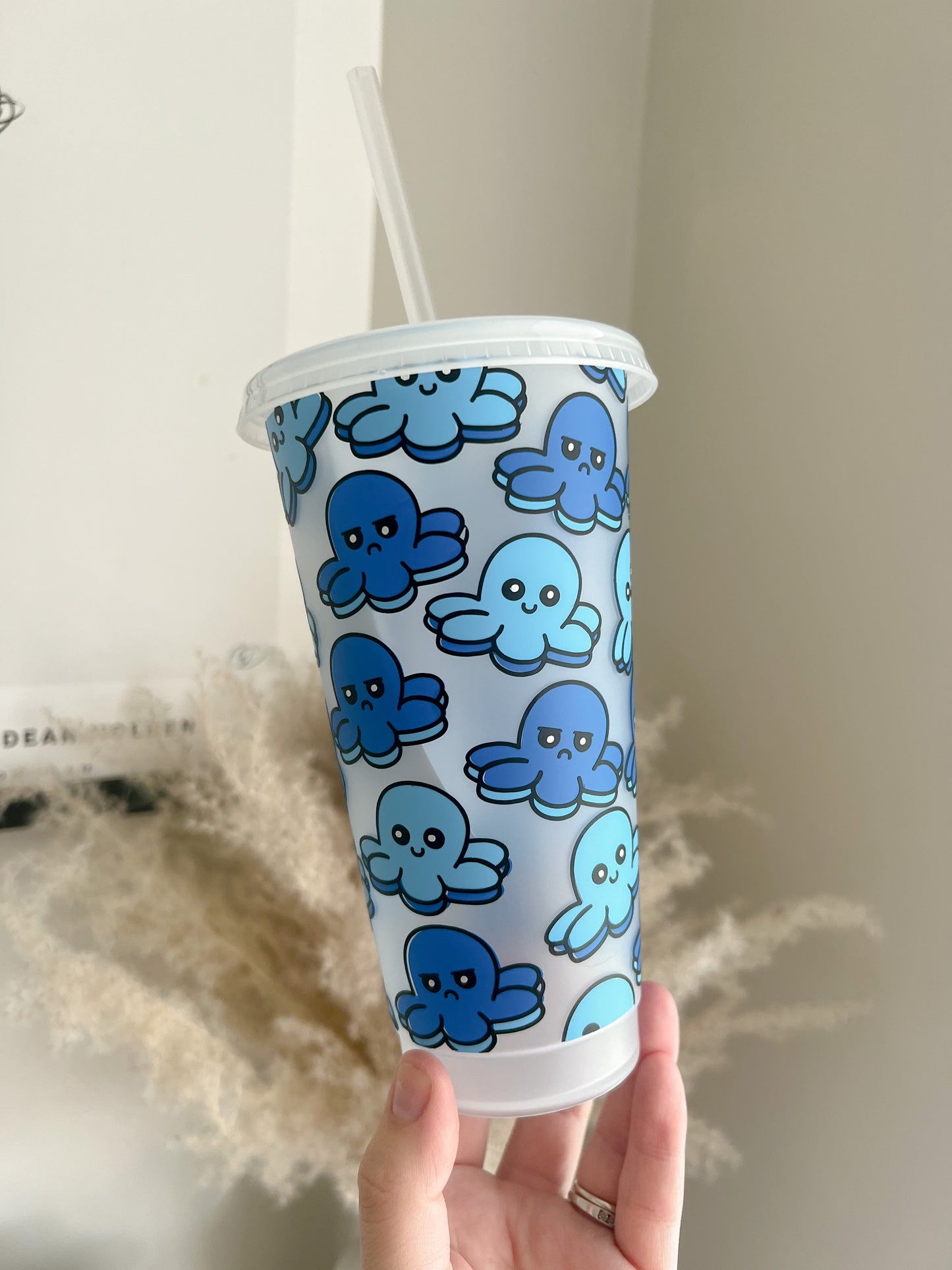 Mood Octopus Cold Cup - 24oz Cold Cup - Moody Octopus - Happy Octopus - Bear and Moo UK