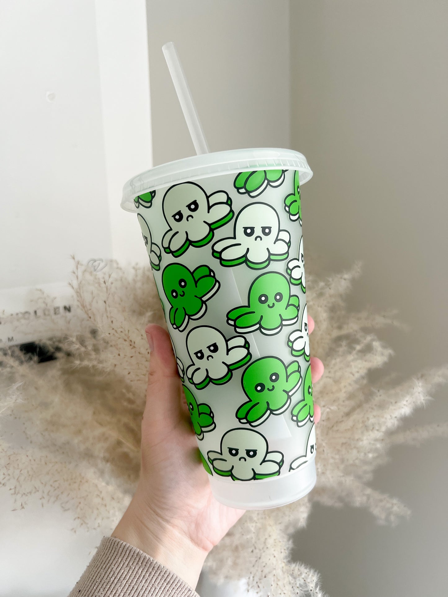 Mood Octopus Cold Cup - 24oz Cold Cup - Moody Octopus - Happy Octopus - Bear and Moo UK