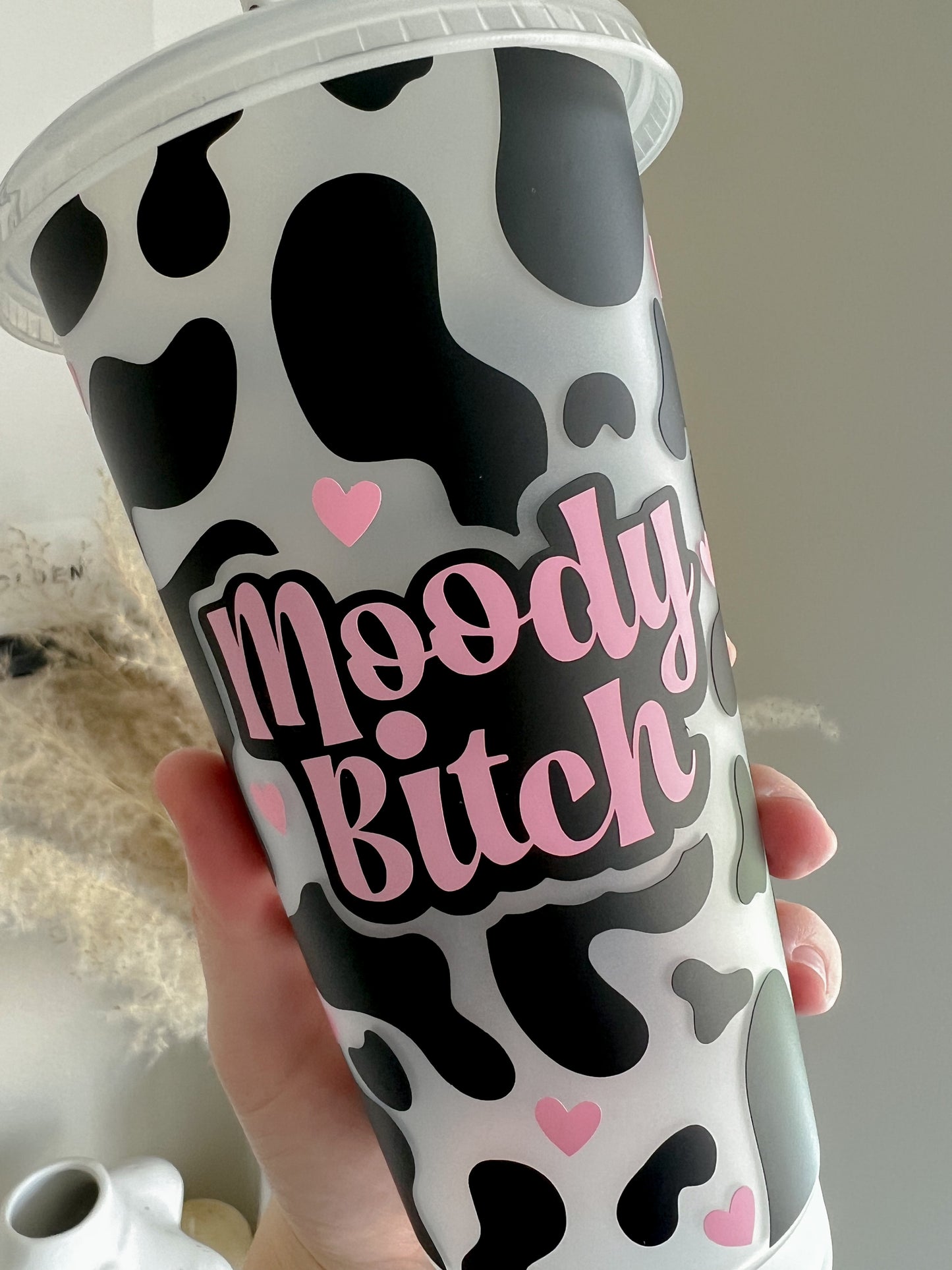 Moody Bitch Cow Print Cold Cup - Cow Pattern - Funny Cups - Bear and Moo UK