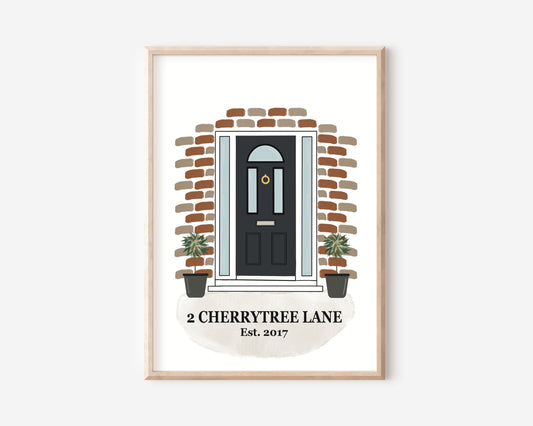 Personalised Home Front Door Print A4