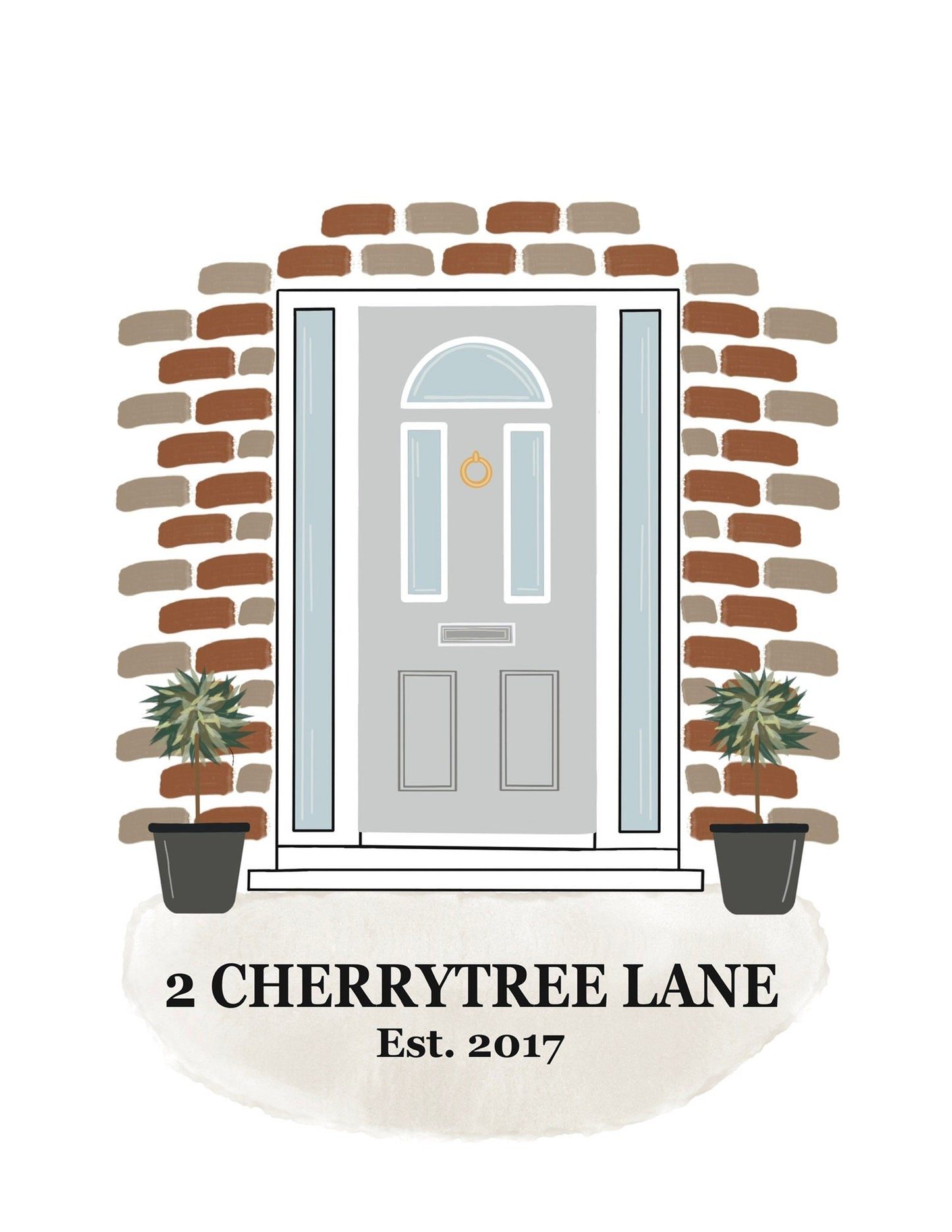 Personalised Home Front Door Print A4