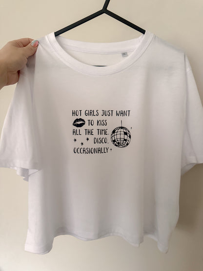 Harry Styles Hot Girls Just Want To Kiss All The Time, Disco Occasionally Baby Tee Crop Top - Concert outfit ideas