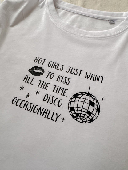 Harry Styles Hot Girls Just Want To Kiss All The Time, Disco Occasionally Baby Tee Crop Top - Concert outfit ideas