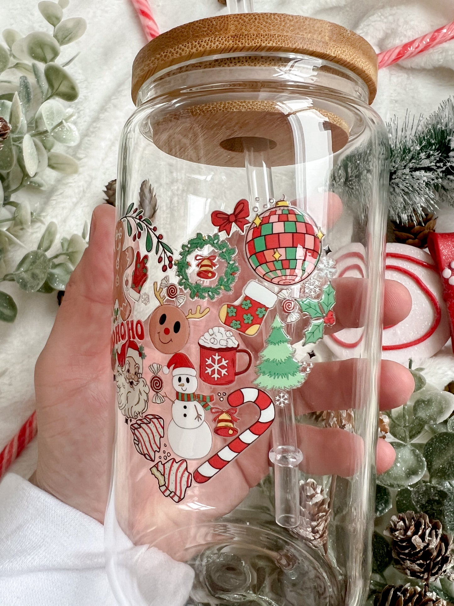 I Love Christmas Glass Can - Bear and Moo UK