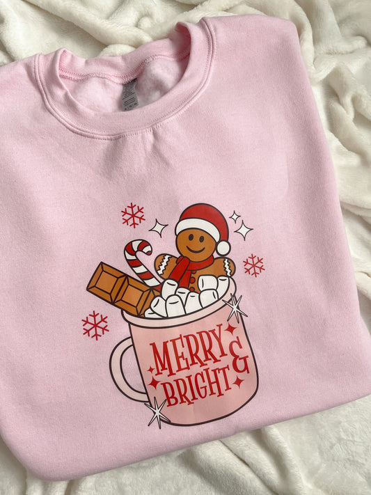 Merry and Bright Cute Christmas Jumper - Bear and Moo UK