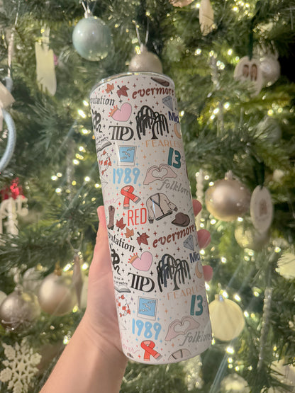 Taylor Swift Eras Tour + TTPD Inspired 20oz Stainless Steel Tumbler