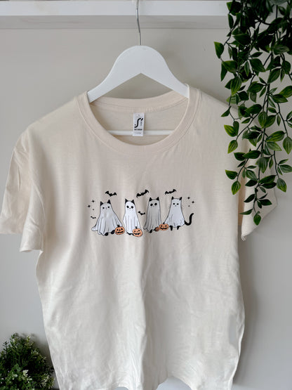 Halloween Ghostie Cat TShirt and Sweater - Spooky Season