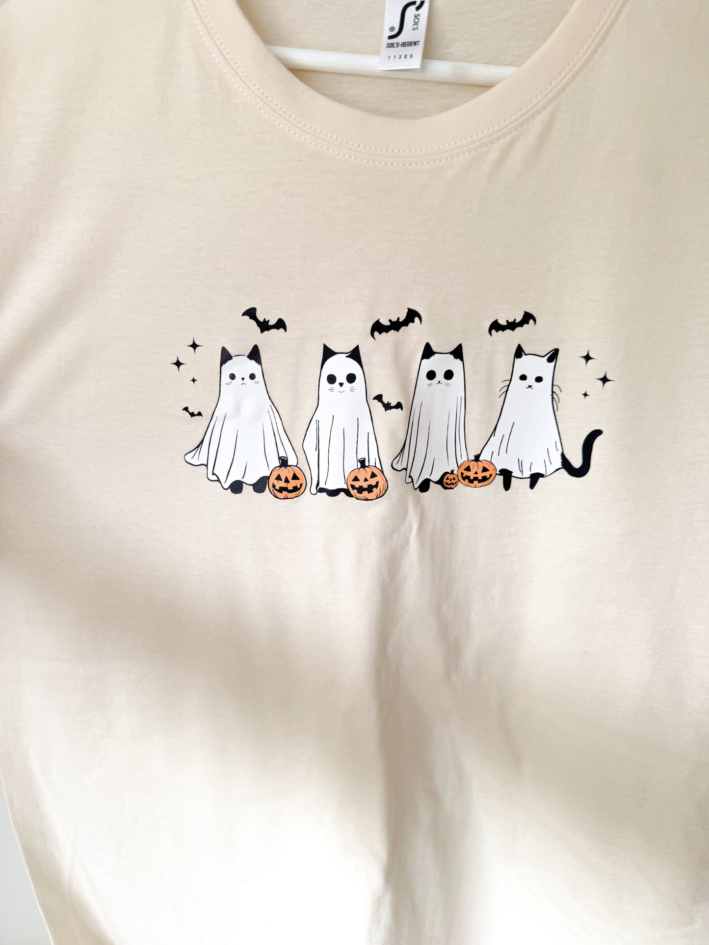 Halloween Ghostie Cat TShirt and Sweater - Spooky Season