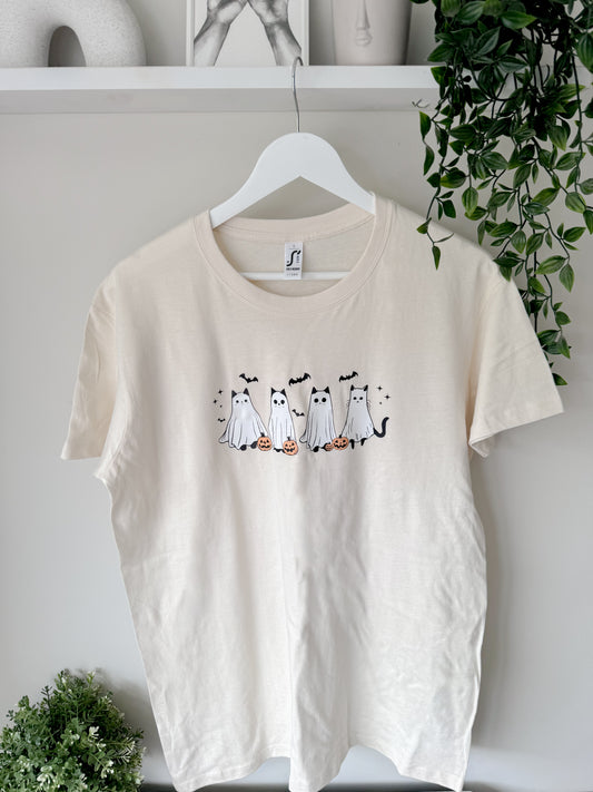 Halloween Ghostie Cat TShirt and Sweater - Spooky Season