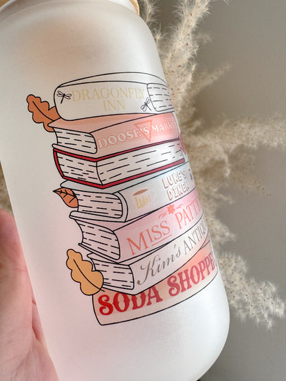 Gilmore Girls Book Stack 16oz Glass Can