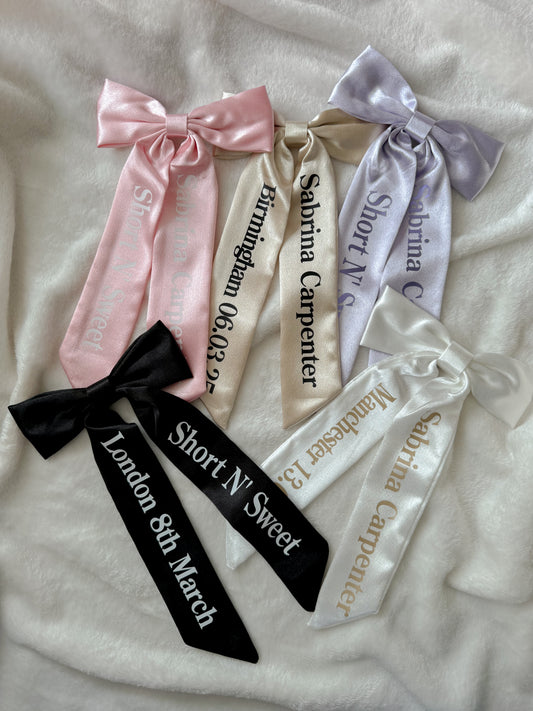 Sabrina Carpenter Short N Sweet Concert Hair Bows with personalisation