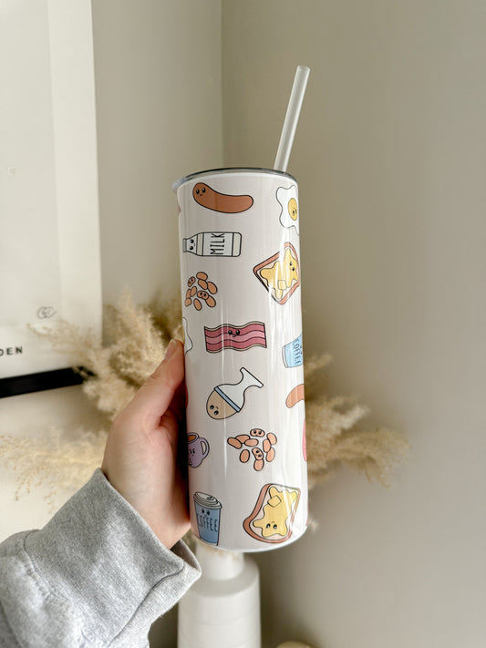 Cute Kawaii Breakfast 20oz Stainless Steel Tumbler