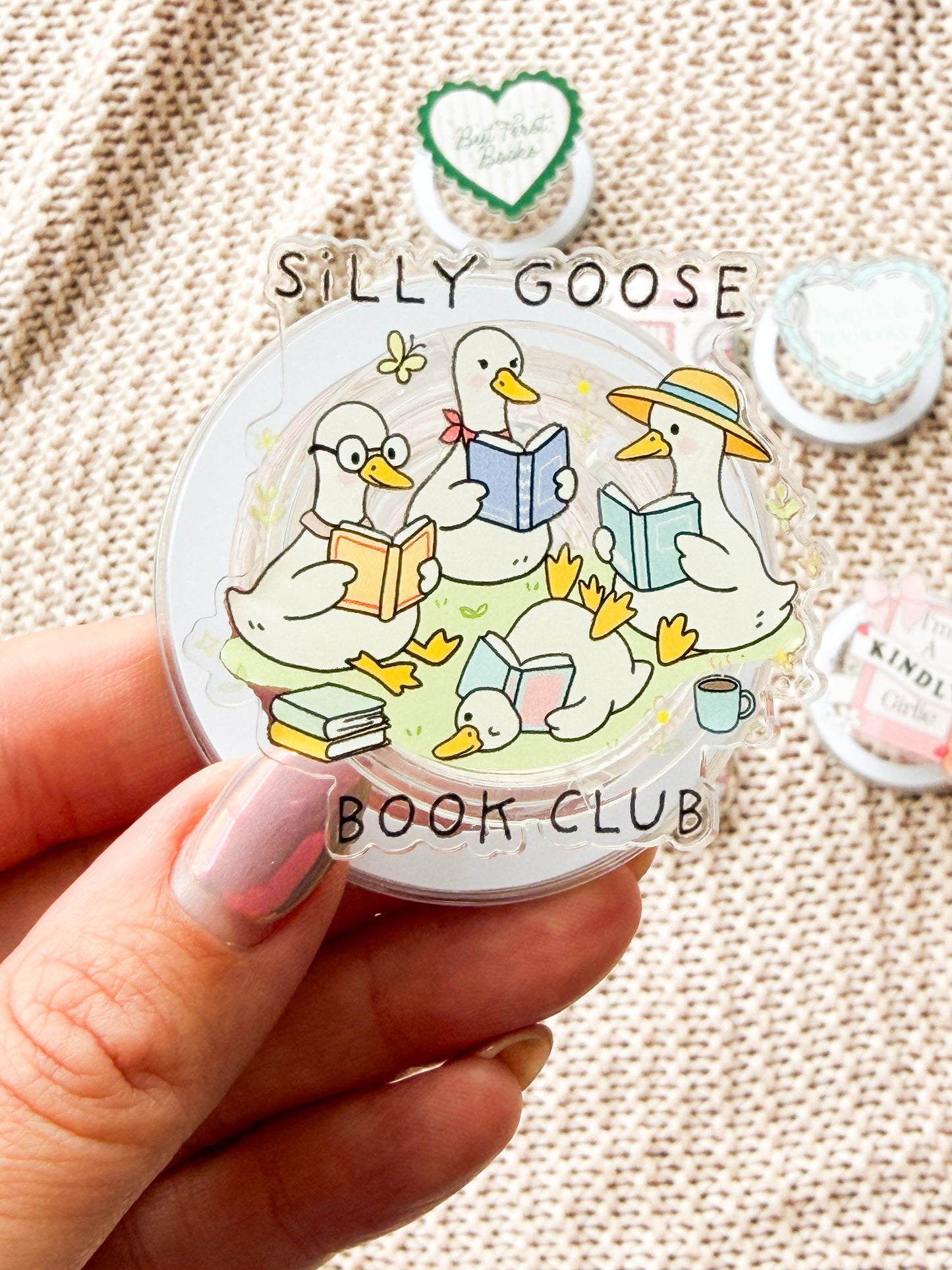 Magnetic E-Reader Kindle and Device Grip ✨ - Silly Goose Book Club - MagSafe Compatible - Kindle E Reader Accessories