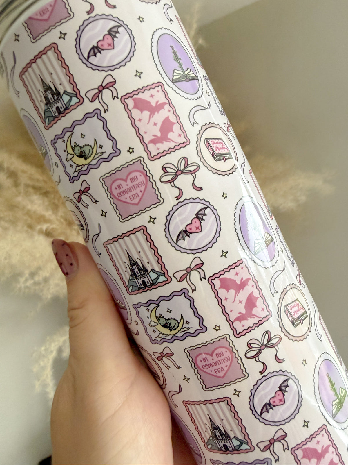 In My Romantasy Era 20oz Stainless Steel Tumbler with Lid ✨ – Hot & Cold Drinks, Bookish Merch