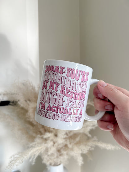 Resting Bitch Face Mug - Funny Mug Quotes - 11oz Coffee Mug - Bear and Moo UK