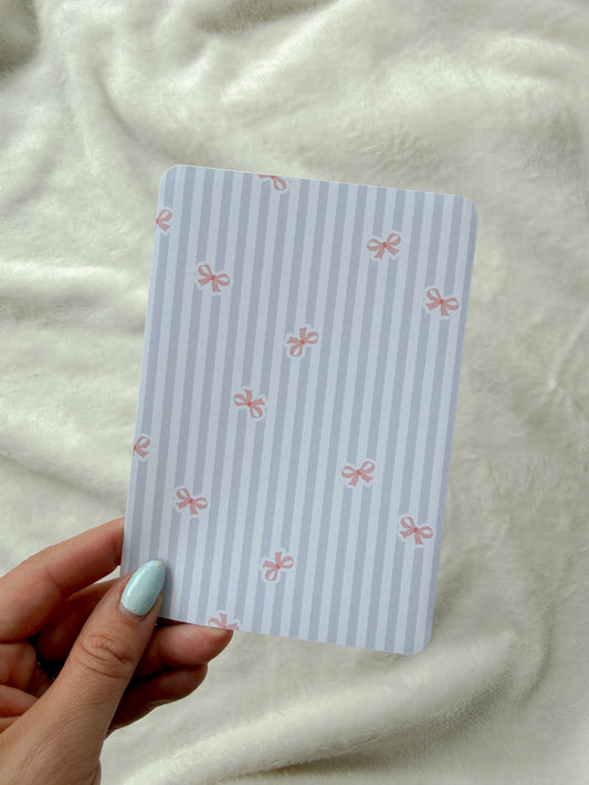 Cute Kindle E-Reader Inserts ✨ - Blue Striped Coquette Bow - E-Reader Case Inserts - Kindle Paperwhite & Colorsoft Accessories