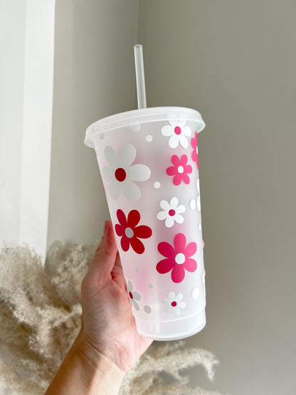 Cute Flowers 24oz Cold Cup - Bear and Moo UK