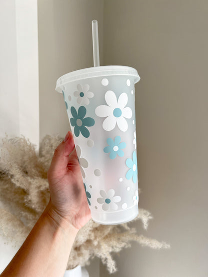 Cute Flowers 24oz Cold Cup - Bear and Moo UK