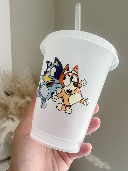 Bluey and Bingo 16oz Character Cold Cup - Children's Cold Cup - Bear and Moo UK