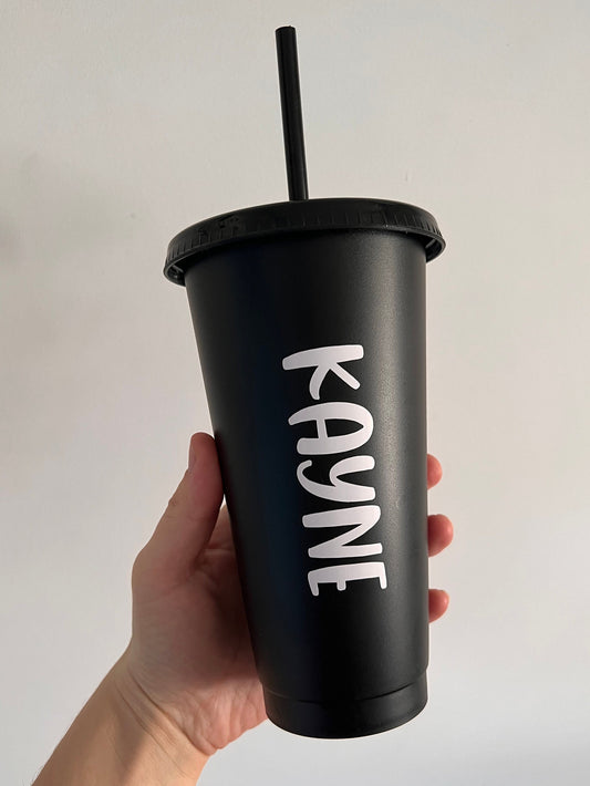 Personalised Matte Black 24oz Cold Cups