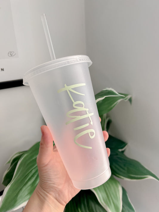 Personalised Frosted White 24oz Cold Cups
